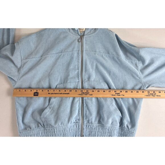 No Comment NY LA Women's Light Blue Corduroy Zip Up Jacket Size XL - Picture 7 of 10